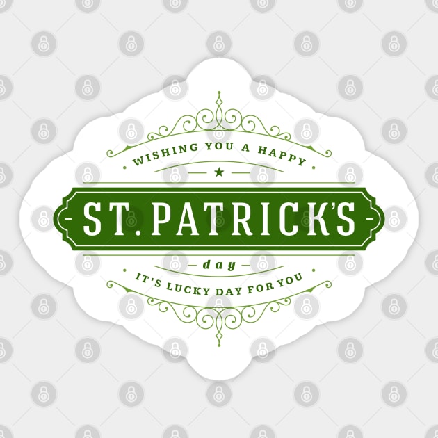 St. Patrick's Day Lucky Day for You Sticker by CoffeeandTeas